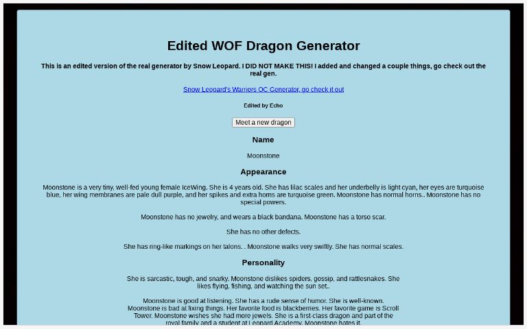 world of warcraft generator