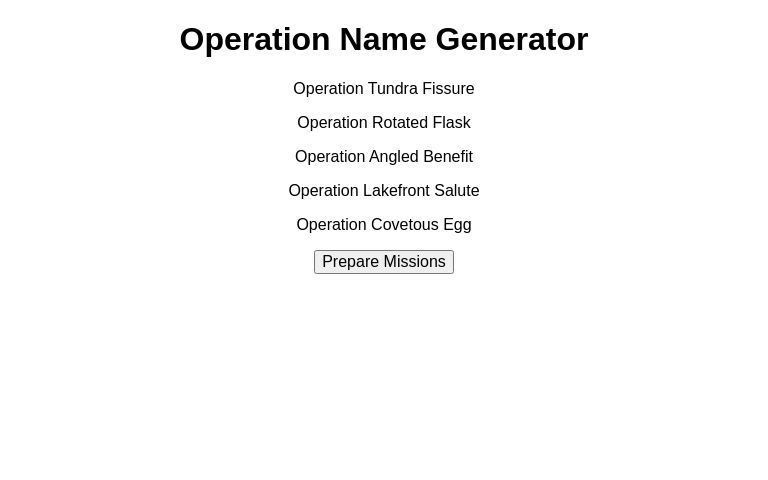 Operation Name Generator