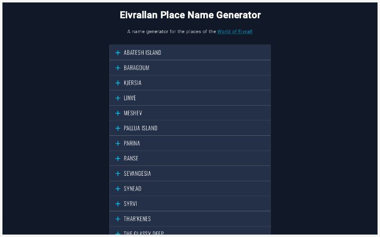 eivrallan-place-name-generator