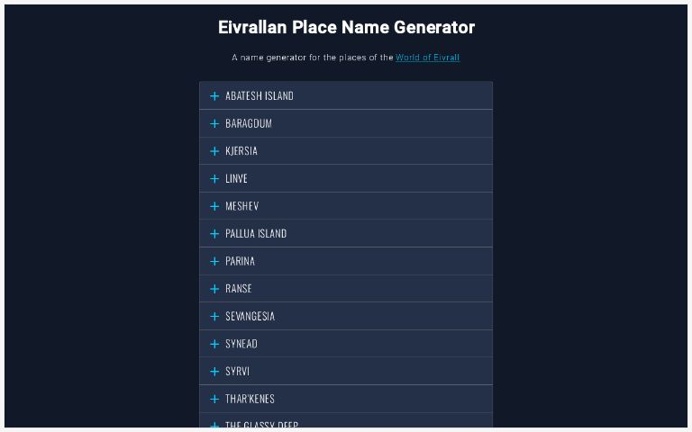 eivrallan-place-name-generator