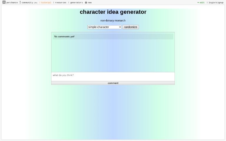 Character Idea Generator Wheel