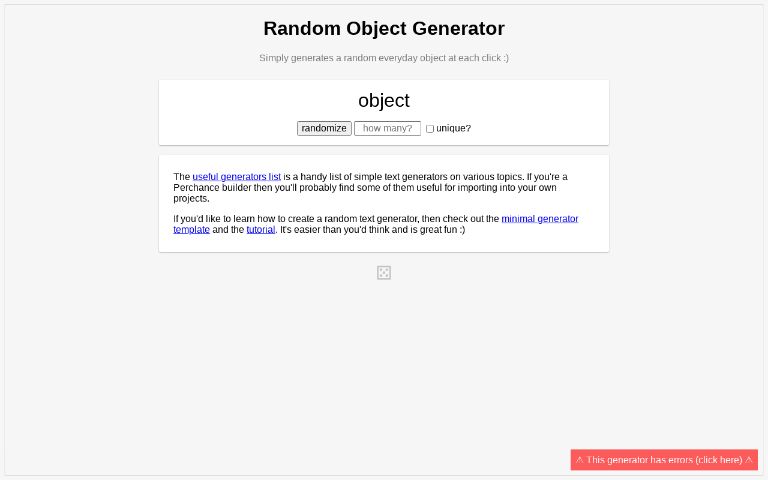 Random Object Generator