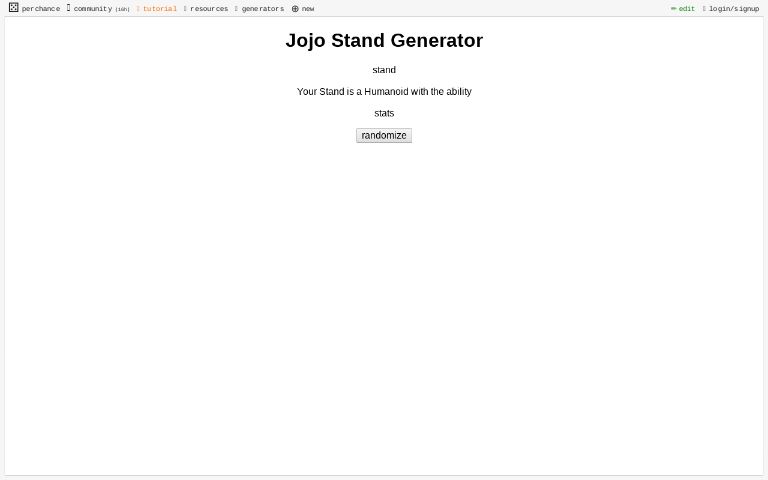 JoJo Stand Generator ― Perchance