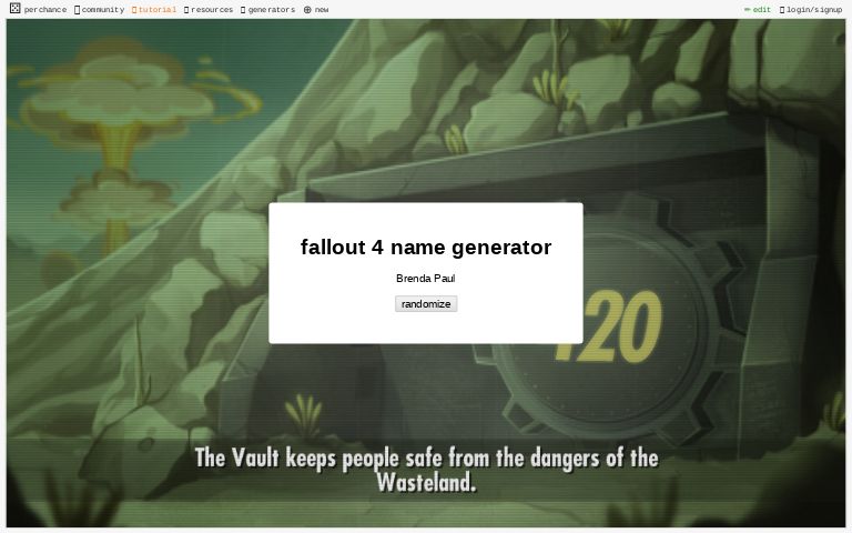 Fallout 4 Name Generator Perchance