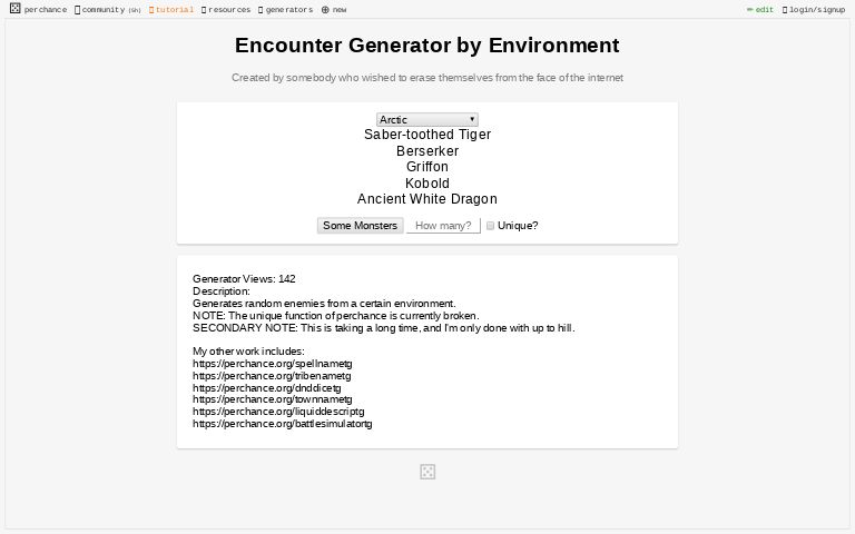 Encounter Generator by Environment