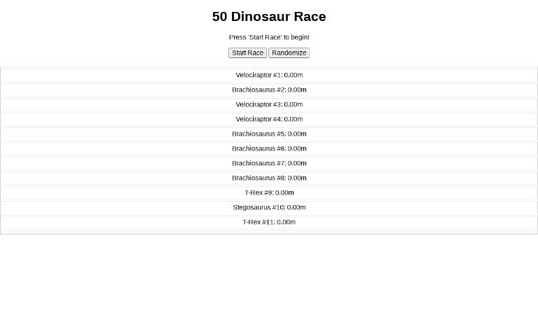50 Dinosaur Race ― Perchance Generator