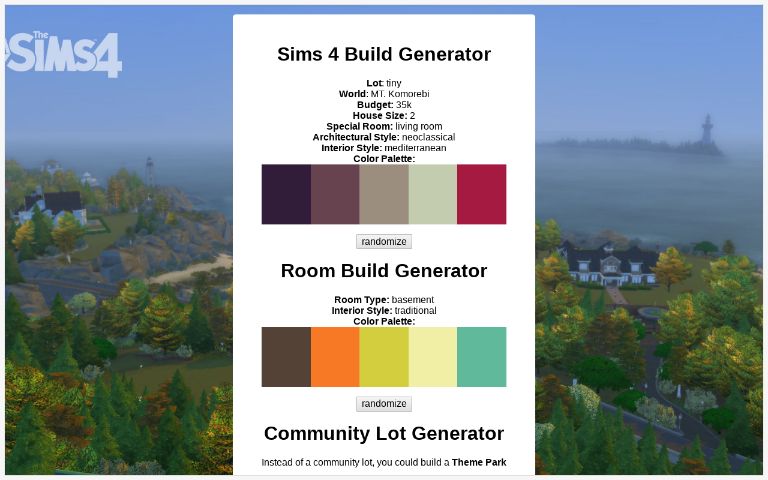 Sims 4 Build Generator