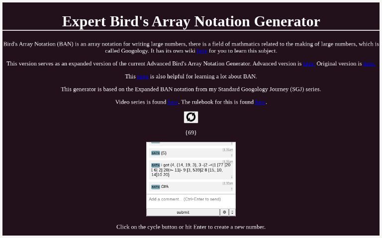 Expert Bird's Array Notation Generator