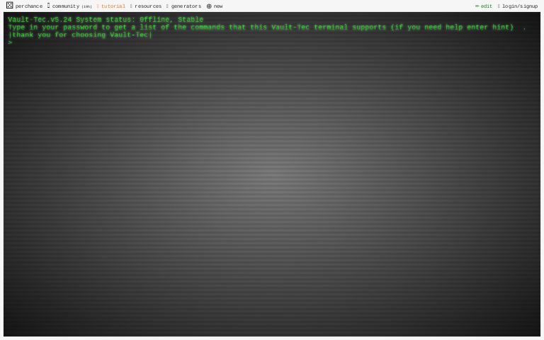 vault-tec-terminal ― Perchance Generator