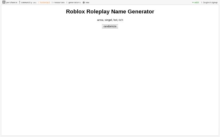 Roblox Roleplay Name Generator