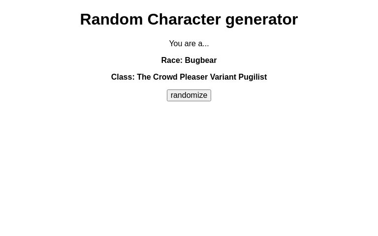 Random Character generator