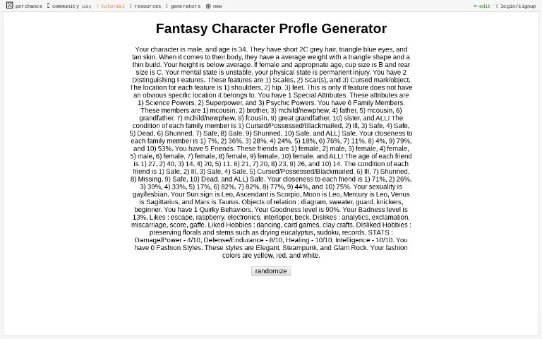 fantasy-character-profle-generator