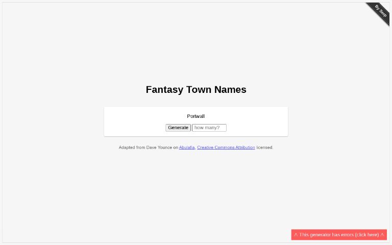 Fantasy deals town names