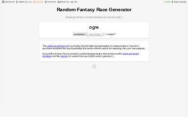 Random Race Generator Perchance