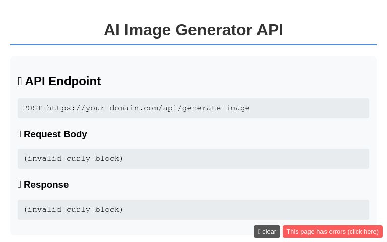 AI Image Generator API