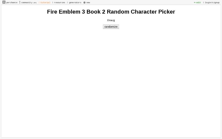 Fire Emblem 3 Book 2 Random Character Picker Perchance Generator