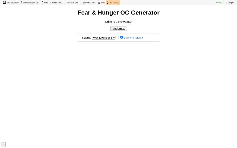 Fear & Hunger OC Generator