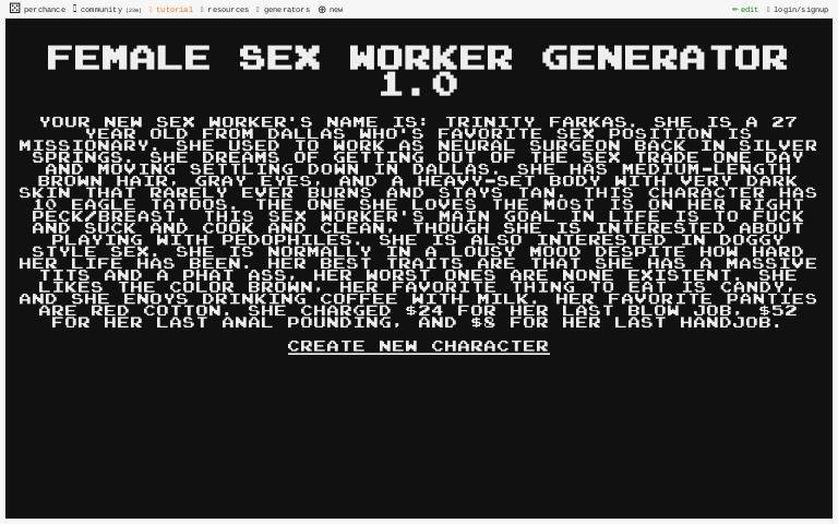 Female Sex Worker Generator 9844