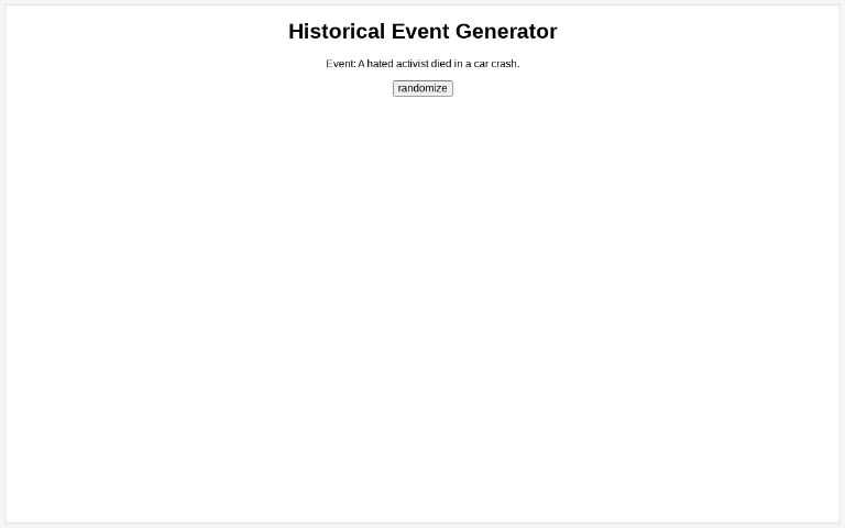 History Event Generator ― Perchance