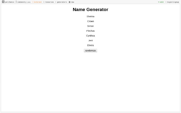 Name Generator Perchance