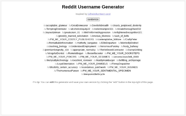 Best Username Generator Reddit