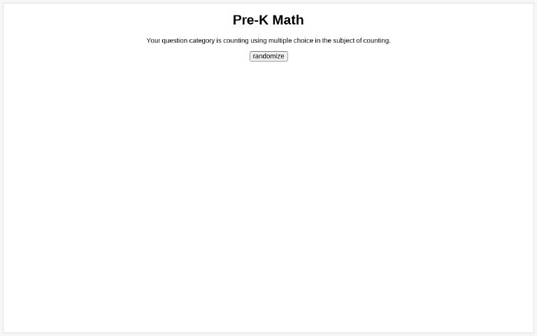 Pre-K Math ― Perchance Generator