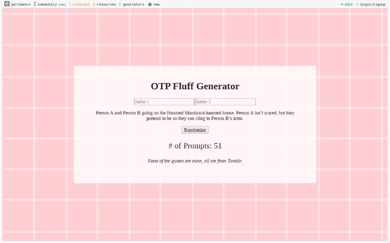 OTP Fluff Generator ― Perchance