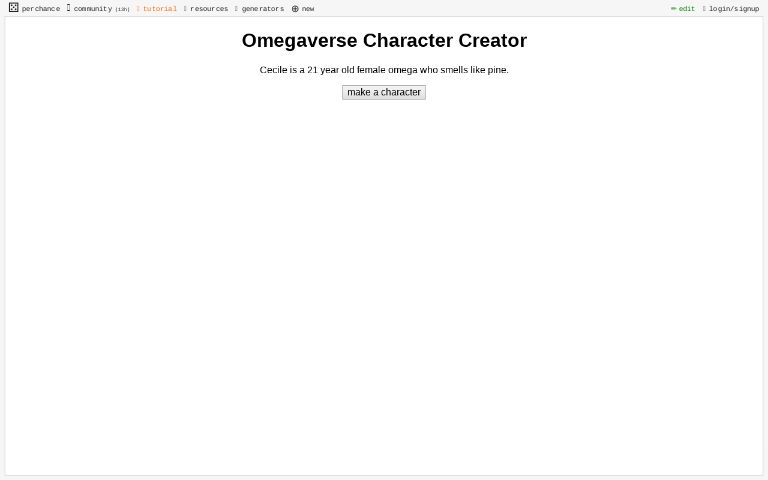 Omegaverse Character Creator Perchance Generator