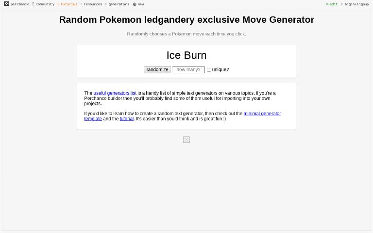 Random Pokemon exclusive Move Perchance