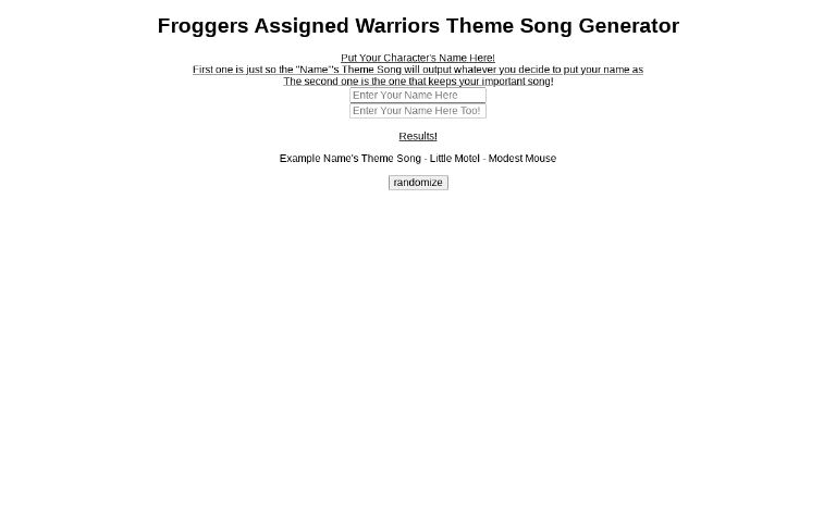 froggers-assigned-warriors-theme-song-generator
