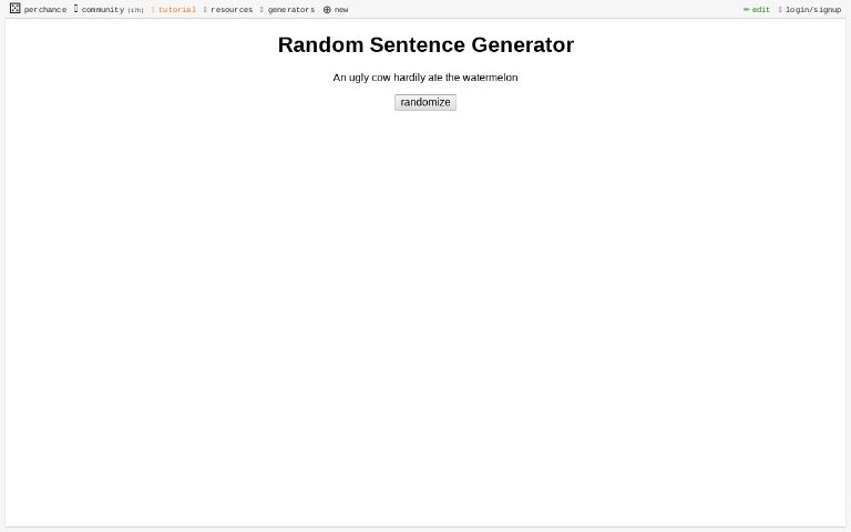 Random Sentence Generator ― Perchance