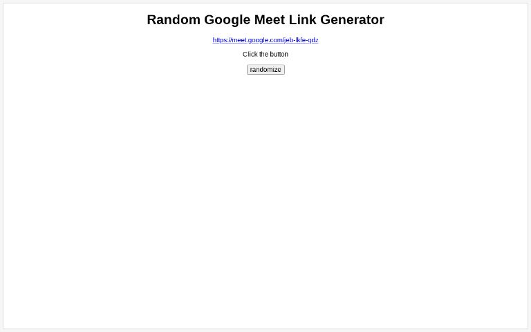 random-google-meet-link-generator
