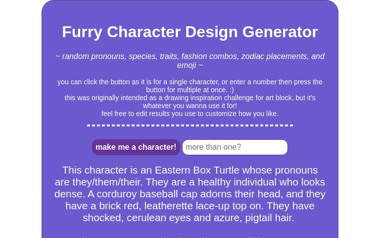 Furry Character Design Generator