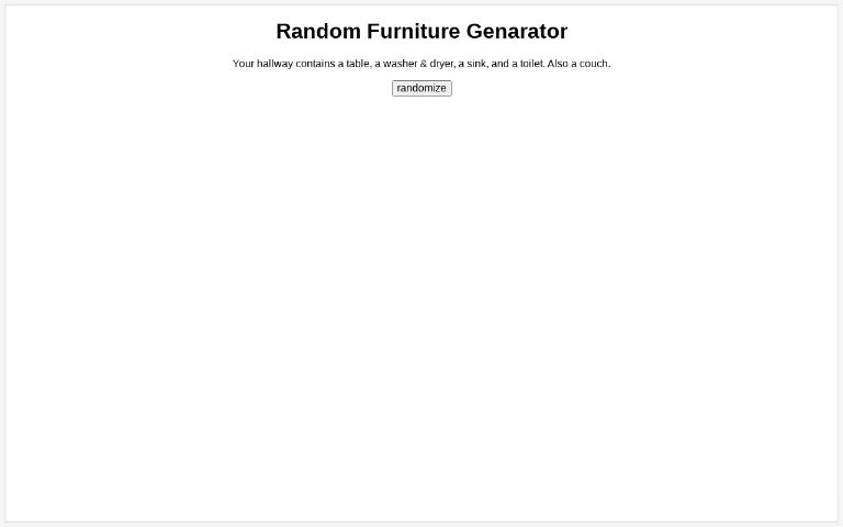 Random Furniture Genarator ― Perchance Generator