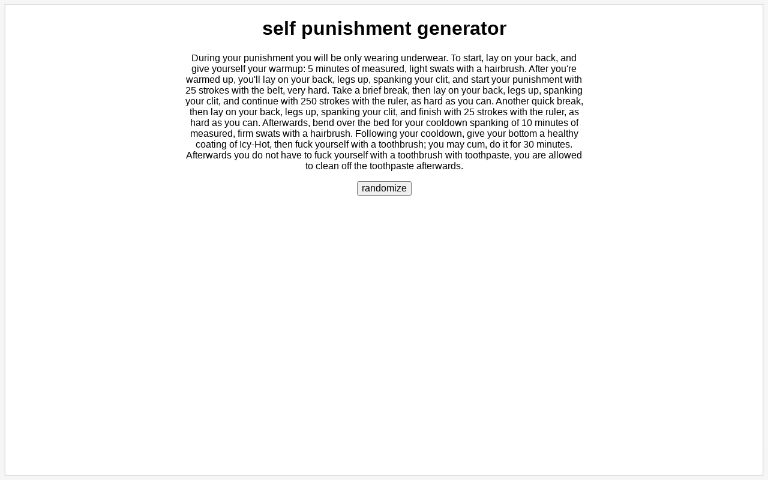 self punishment generator