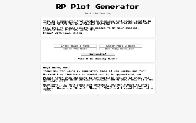 RP Plot Generator
