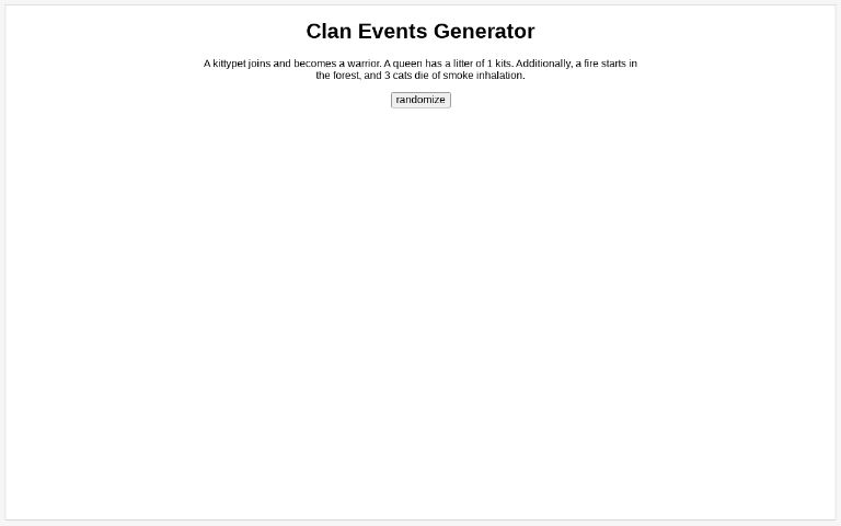 Clan Events Generator