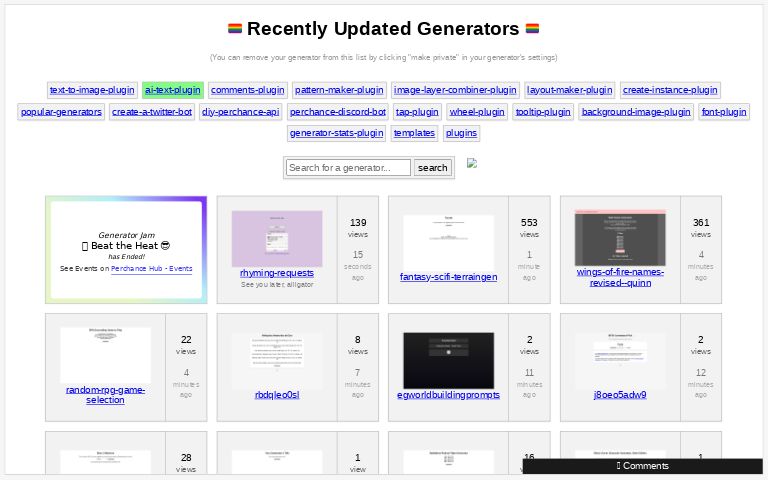 Recently Updated Generators