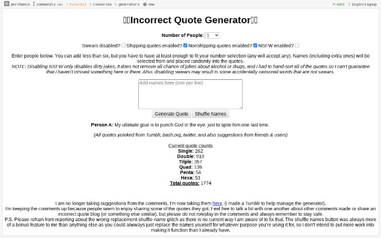 🏳️‍🌈Incorrect Quote Generator🏳️‍🌈 ― Perchance