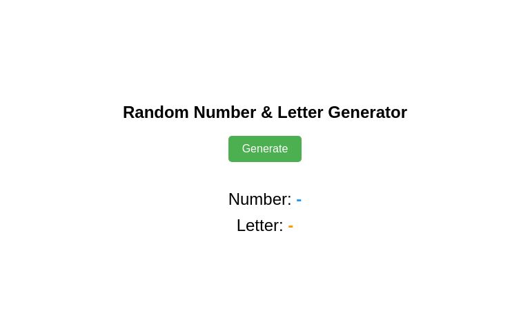 Random Number & Letter Generator