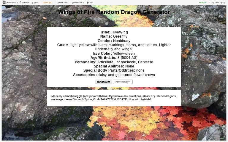 Wings Of Fire Random Dragon Generator Perchance