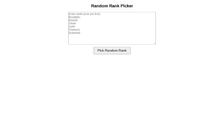 Random Rank Picker ― Perchance Generator