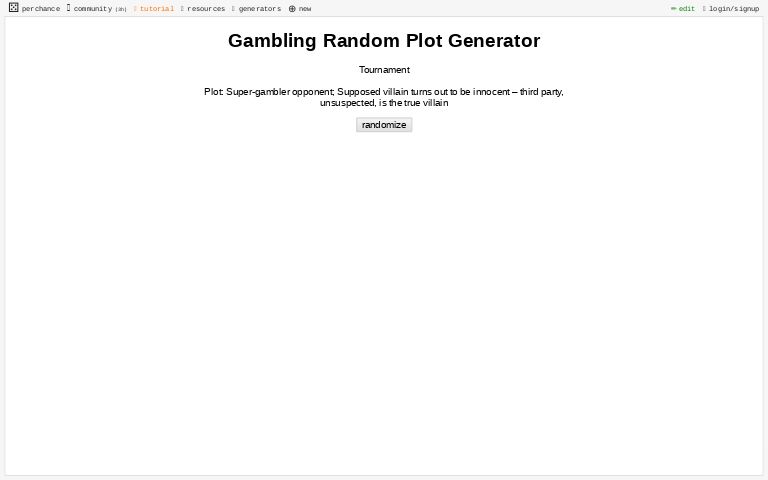 Gambling Random Plot Generator