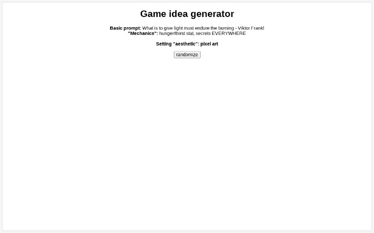 Game idea generator ― Perchance
