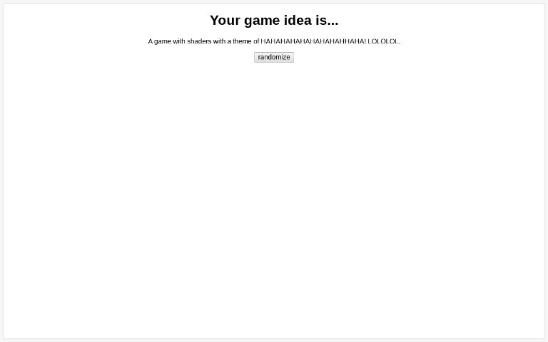 game-ideas-perchance-generator