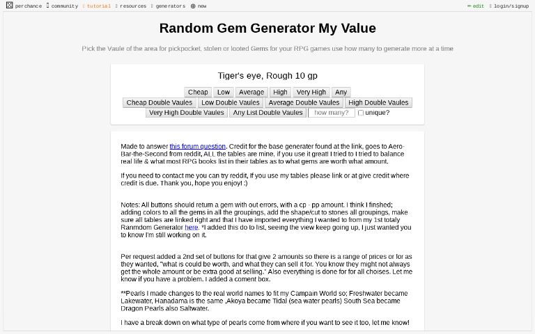 Random Gem Generator My Value