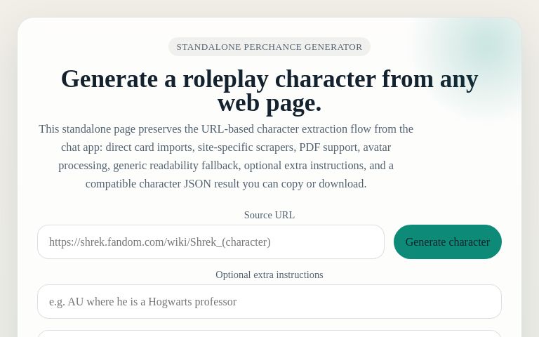 Generate Character From URL