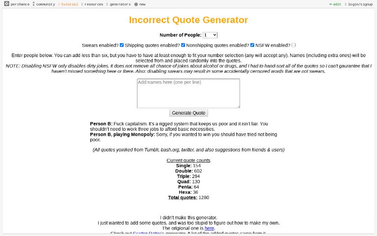 getGeneratorScreenshot?generatorName=generator incorrect quotes