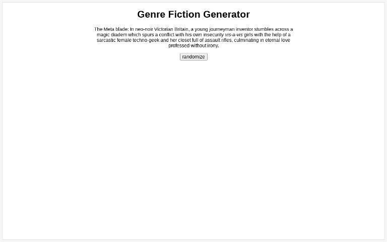 Genre Fiction Generator