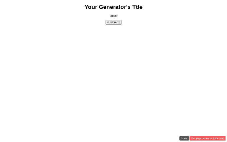 Your Generator's Ttle